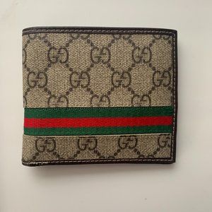 Gucci Wallet GG Bifold Brown Canvas Logo Pattern
